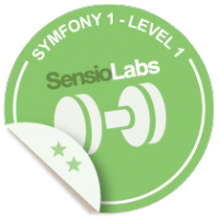 在SensioLabs徽章上参加symfonyob娱乐下载 1(1级)培训